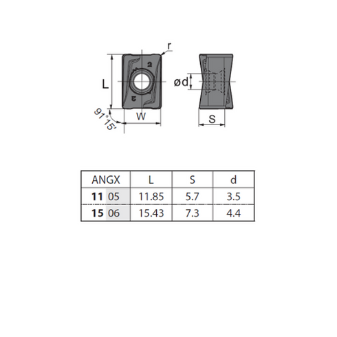 Πλακίδιο φρεζοκεφαλής ANGX110520PNR-GM, ZCC CT