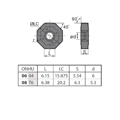 Πλακίδιο φρεζοκεφαλής ONHU060408ANN-GM, ZCC CT