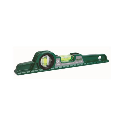 Light aluminum level with 2 bubbles.