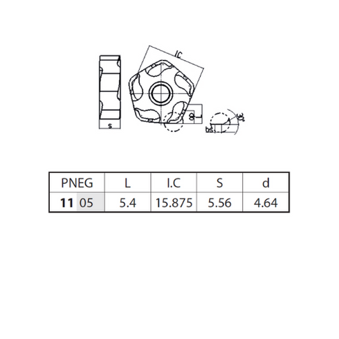 Πλακίδιο φρεζοκεφαλής PNEG110512L-CR, ZCC CT