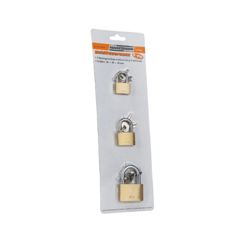 3-Piece Padlock Set 25-30-40 mm