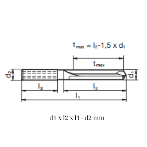 Carbide Drill 4xD with Coolant, 71995 Dimensions