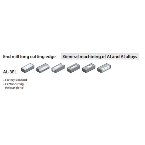 Carbide End Mill 3F Aluminium Long AL-3EL Details
