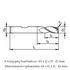 Carbide Finishing End Mill 3F 64523 Dimensions