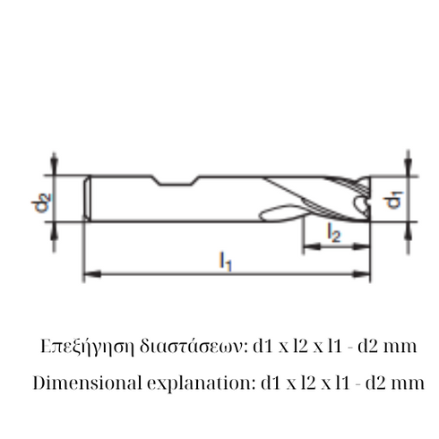 Coated HSS 3F End Mill Dimensions