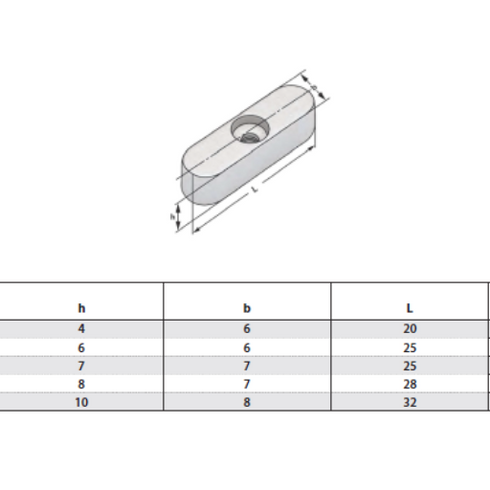 Feather Keys Dimensions