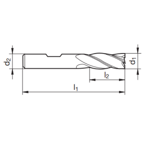 Flute 4F HSSCo Weldon