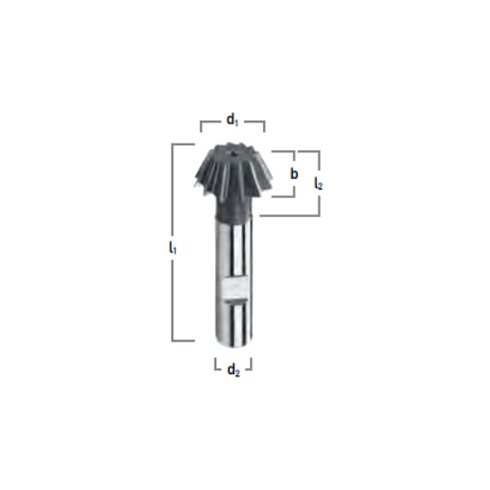 HSS-Co5 Dovetail Cutter 45° and 60° Dimensions