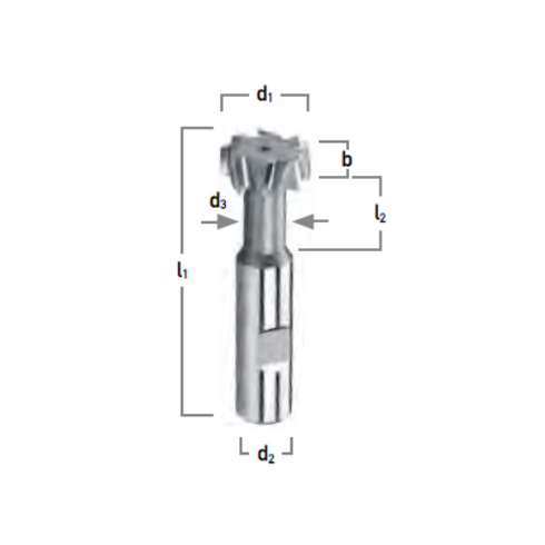 HSS-Co5 T-Slot Cutter Dimensions