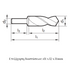 HSSCo Cobalt Drill with Reduced Shank 16mm, 71168 Dimensions
