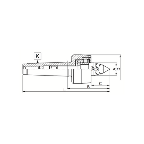 Heavy-Duty Live Center with Extended Point Dimensions