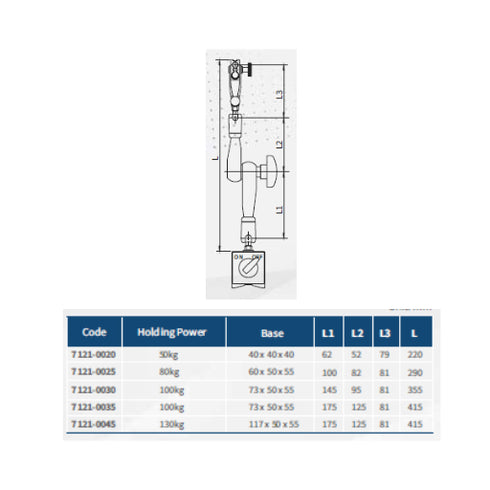 LOCK'T Magnetic Base DIMENSIONS