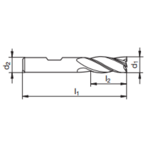 Multi-Flute End Mill 4F/5F/6F HSS Dimensions