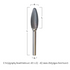 Rotary Carbide File Flame-Shaped (Shape HMB) Dimensions