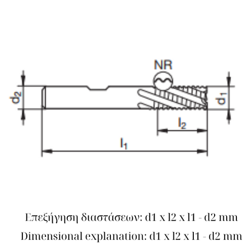 Roughing End Mill 4F HSSCo Cobalt, 74816 Dimensions