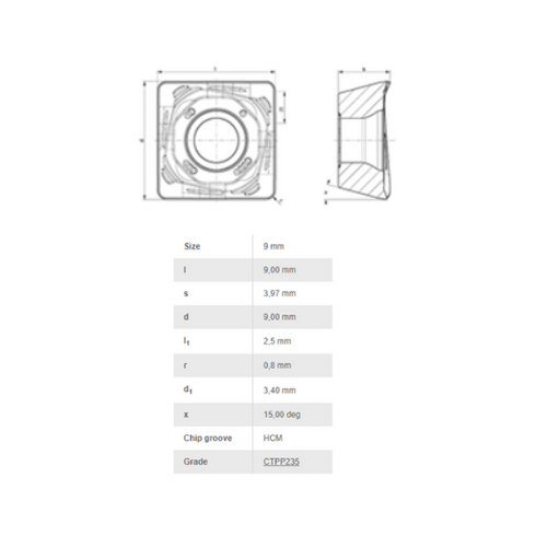 SDKT 09T308SR-HCM CTPP235 Dimensions