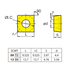 Square Turning Insert SCMT 09T308-EF, ZCC CT Dimensions