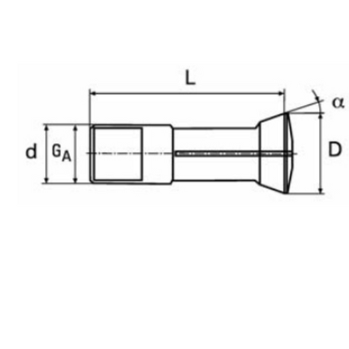 U2 Collet for Tool Grinder dIMENSIONS