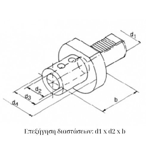 VDI E1 Toolholder for U-Drills Dimensions