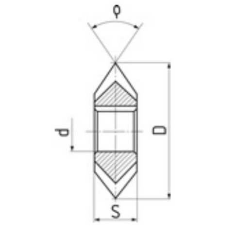 "V" Angle Milling Cutter HSS DIN847 Dimensions