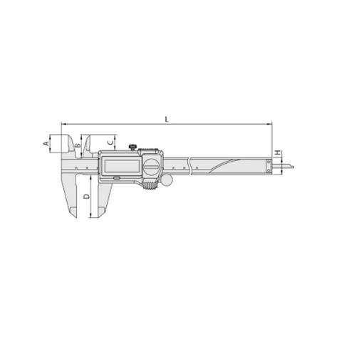 Waterproof Digital Caliper, MITUTOYO Dimensions